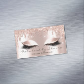 Rosa Glitzer Spark Tropfens Makeup Artist Lashes Magnetische Visitenkarte (Beispiel)