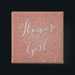 Rosa Glitzer & Sparkle Flower Girl Button<br><div class="desc">Flower Girl Wedding Party Imitate Sparkle und Glitzer Rose Gold Blush Pink Tasten sind perfekt für eine Rose Gold oder Blush Pink Hochzeit oder Brautparty.</div>