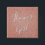 Rosa Glitzer & Sparkle Flower Girl Button<br><div class="desc">Flower Girl Wedding Party Imitate Sparkle und Glitzer Rose Gold Blush Pink Tasten sind perfekt für eine Rose Gold oder Blush Pink Hochzeit oder Brautparty.</div>
