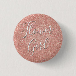 Rosa Glitzer & Sparkle Flower Girl Button