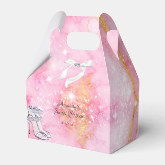 Rosa Glitzer Sparkle Geschenkschachtel (Rückseite)