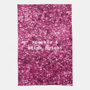 Rosa Glitzer Sparkle Geschirrtuch