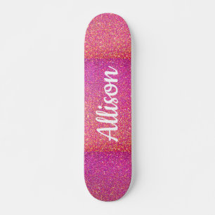 Rosa Glitzer Sparkle Girly Skateboard