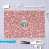 Rosa Glitzer Sparkle Glam Monogram Initial Seidenpapier (Handwerk)
