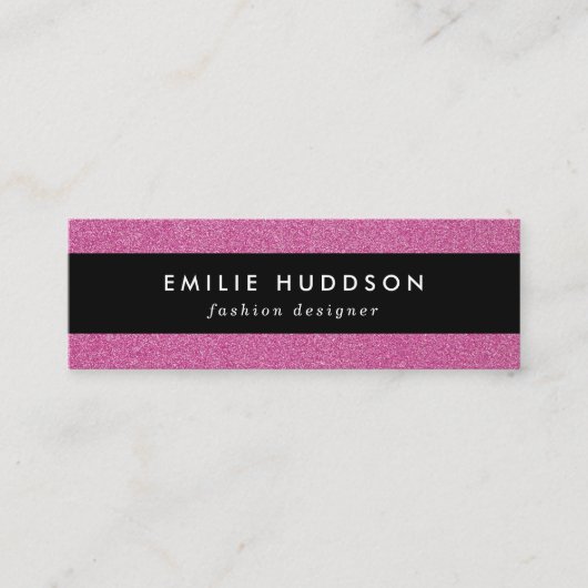 Rosa Glitzer, Sparkle, Hintergrund des Glitzer Mini Visitenkarte (Vorderseite)