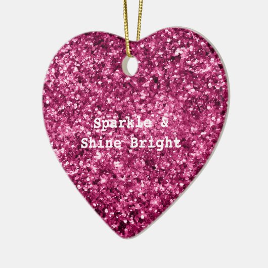 Rosa Glitzer Sparkle Keramik Ornament (Links)
