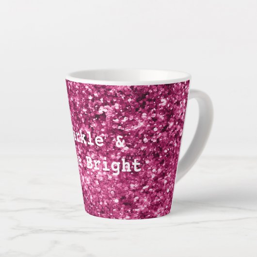 Rosa Glitzer Sparkle Milchtasse (Rechte Ecke)