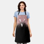 Rosa Glitzer Sparkle Monogram Black Girl Custom Schürze (Getragen)