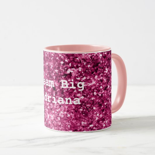 Rosa Glitzer Sparkle Tasse (VorderseiteRechts)