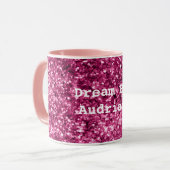 Rosa Glitzer Sparkle Tasse (Vorderseite Links)
