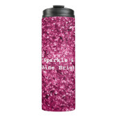 Rosa Glitzer Sparkle Thermosbecher (Vorderseite)