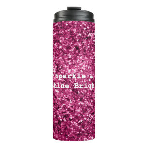 Rosa Glitzer Sparkle Thermosbecher