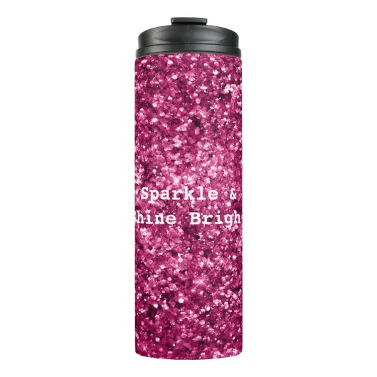 Rosa Glitzer Sparkle Thermosbecher (Vorderseite)