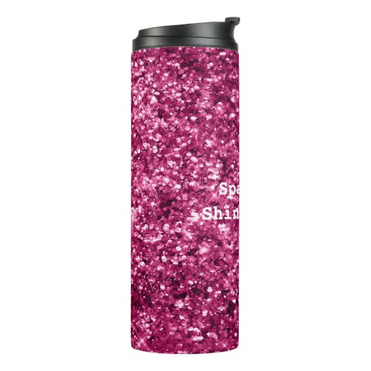 Rosa Glitzer Sparkle Thermosbecher (Nach links gedreht)