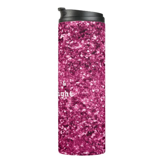 Rosa Glitzer Sparkle Thermosbecher (Nach rechts gedreht)