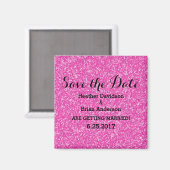 Rosa Glitzer Speichern Sie das Datumsfenster Magnet (Vorderseite/Rückseite)