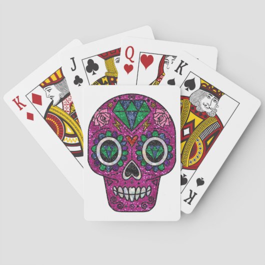 Rosa Glitzer Spielkarten (Rückseite)