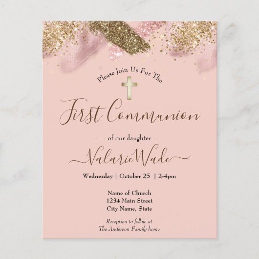 Rosa Glitzer Splash Erster Gemeinschaftshaushalt (Vorderseite)