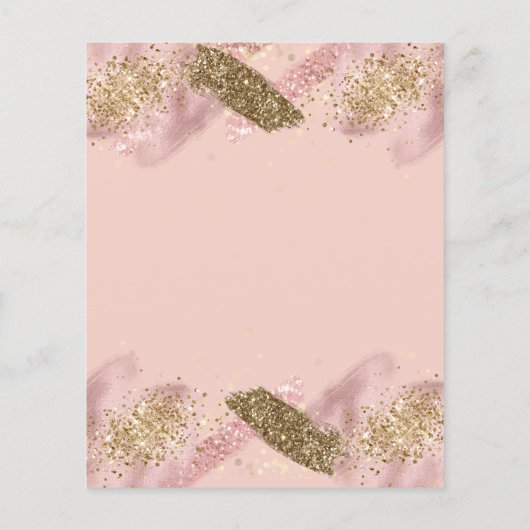 Rosa Glitzer Splash Taufen Haushalt Einladungen (Rückseite)