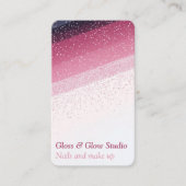 Rosa Glitzer Steigung Eleganter Nagelsalon Schönhe Visitenkarte (Vorderseite)