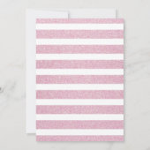 Rosa Glitzer Stripe Wedding Brautparty Einladung (Rückseite)