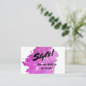 Rosa Glitzer Stylist, Schönheit Visitenkarte (Stehend Vorderseite)