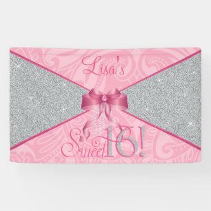 Rosa Glitzer, süß 16 Banner