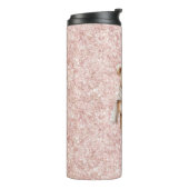 Rosa Glitzer Süßer Bär Gänseblümchen Thermosbecher (Nach links gedreht)