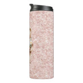 Rosa Glitzer Süßer Bär Gänseblümchen Thermosbecher (Nach rechts gedreht)