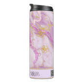 *~* Rosa Glitzer SWAG Marble QR Thermal Tumbler Thermosbecher (Nach rechts gedreht)