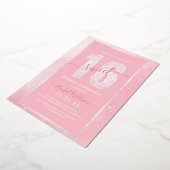 Rosa Glitzer Sweet 16 Birthday Einladung für Mädch (Gedreht)