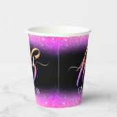 Rosa Glitzer Sweet 16 Sechzehn Papiercup Pappbecher (Rechts)