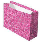 Rosa Glitzer Textur drucken Große Geschenktüte (Vorderseite Schrägansicht)