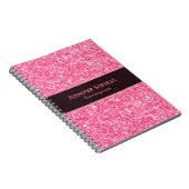 Rosa Glitzer Textur Schwarzer Akzent Notizblock (Rechte Seite)