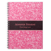 Rosa Glitzer Textur Schwarzer Akzent Notizblock (Vorderseite)