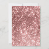 Rosa Glitzer Tiara Crown Elegant Sweet 16 Einladung (Rückseite)