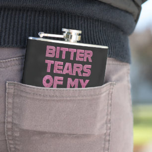 Rosa Glitzer Tränen meiner Gegner im Pickleball Flachmann