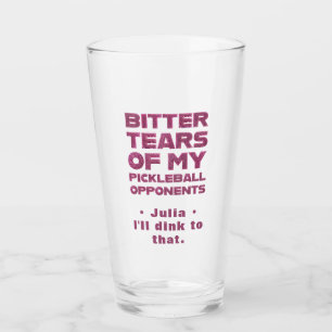Rosa Glitzer Tränen meiner Gegner im Pickleball Glas