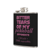 Rosa Glitzer Tränen meiner Gegner Personalisiert Flachmann (Links)