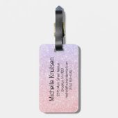Rosa Glitzer Travel World - Karte Gepäckanhänger (Rückseite vertikal)