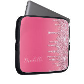 Rosa Glitzer Trendy Monogram Laptopschutzhülle (Vorne Rechts)