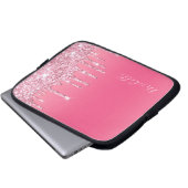 Rosa Glitzer Trendy Monogram Laptopschutzhülle (Vorne Knopf)