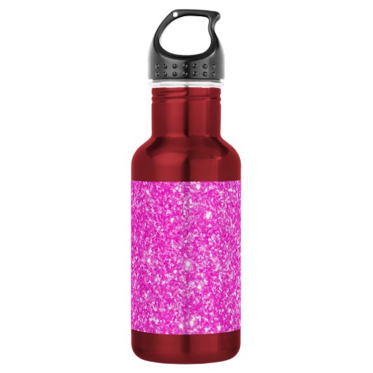 Rosa Glitzer Trinkflasche (Vorderseite)