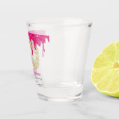 Rosa Glitzer Tropfen 50. Geburtstag Shot Glass Schnapsglas (Rechts)