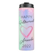 Rosa Glitzer Tropfen Altersvorsorge Geschenk für s Thermosbecher (Vorderseite)