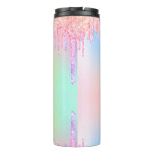 Rosa Glitzer Tropfen Altersvorsorge Geschenk für s Thermosbecher (Rückseite)