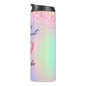 Rosa Glitzer Tropfen Altersvorsorge Geschenk für s Thermosbecher (Nach rechts gedreht)