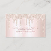 Rosa Glitzer Tropfen Baby Dusche Registrierungsdet Begleitkarte (Vorderseite)