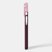 Rosa Glitzer Tropfen Bordeaux Blumenbezeichnungen Case-Mate iPhone Hülle (Rückseite / Links)