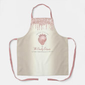 Rosa Glitzer Tropfen Erdbeeren Konfektion Gold Schürze (Vorderseite)